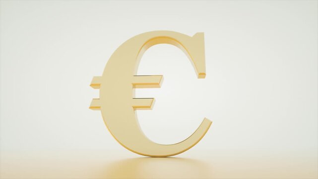 Modern Financial Concept Featuring Golden Euro Icon in Minimal Space