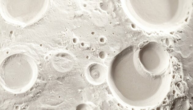 Close-up view of a cratered surface resembling the moon's landscape