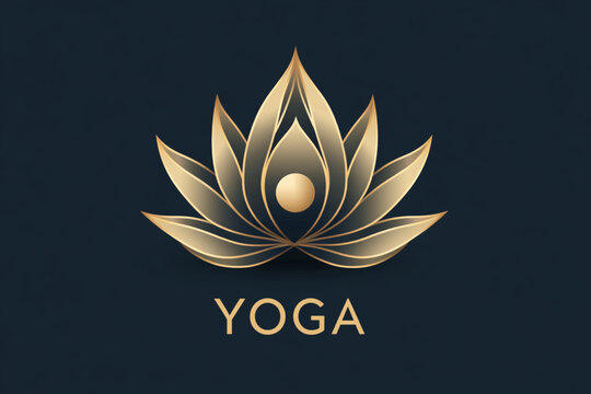 A horizontal banner with a dark charcoal background. Lotus flower constructed from simple geometric shapes.