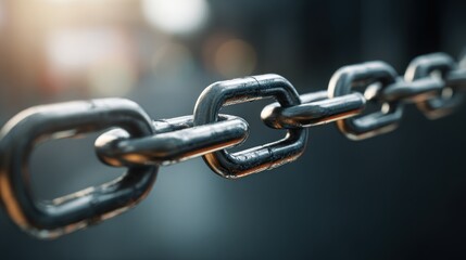 Fototapeta premium Metal chain links closeup transparent
