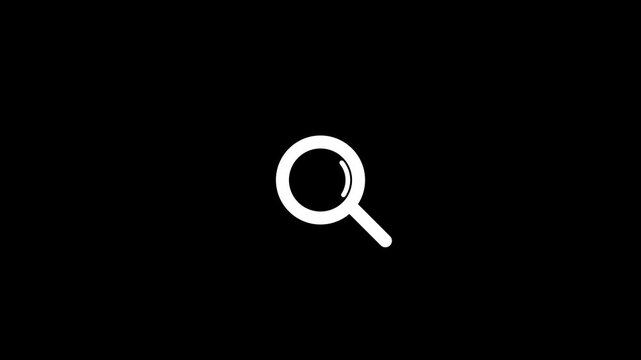 animation icon Magnifying Glass Icon on White Background. transparent background