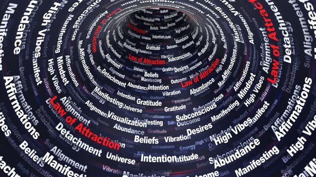 LAW OF ATTRACTION Keywords Animation on Tunnel Walls, Background, Loop
