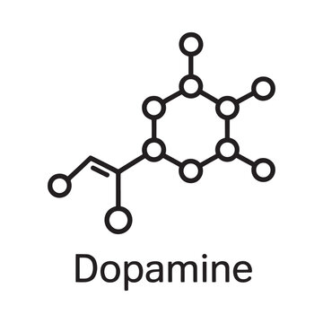 Diagram of dopamine molecule with labeled name below the structure