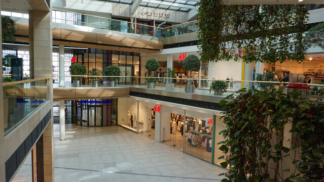 Olomouc, Czechia - March 12, 2026: H and M store atat Galerie Santovka shopping center in the czech city Olomouc, Czechia