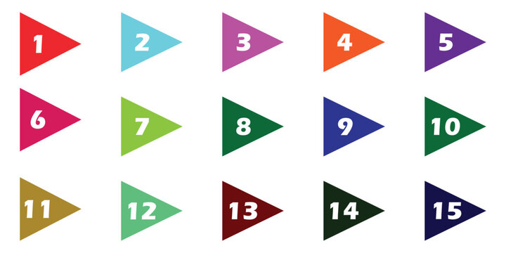 1 to 10 Steps Arrow Infographic with Stopwatch Timer Icons, Pink Progress Flow Chart, Countdown Minutes Concept, Flat Style Vector Set