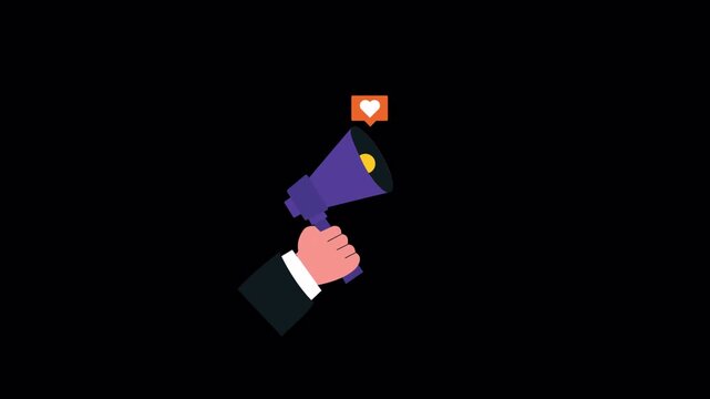 Digital Marketing. Social Media Promotion Concept Animation Video - Transparent