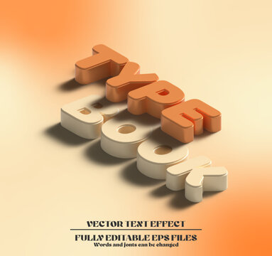 ​3D Isometric Text Effect, Fully Editable Vector EPS Illustration and inflated 3d editable text effect Template. extrude 3d text effect vector designs and glossy text effect style 