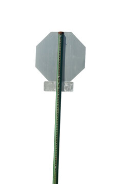 the back of a stop sign isolated on transparent background