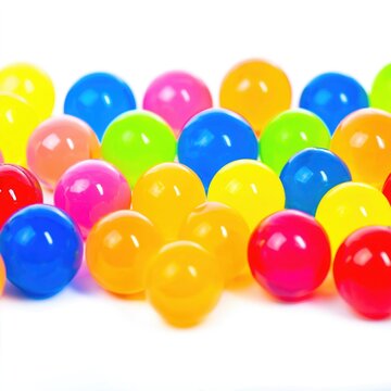 Colorful Bouncing Balls on White Background