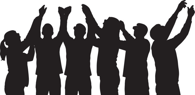 Black Solid AR Smart Glasses Retail Restocking Silhouettes Set of Six on White Background