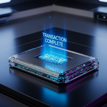 Digital Screen Interface Showing Transaction Complete Confirmation