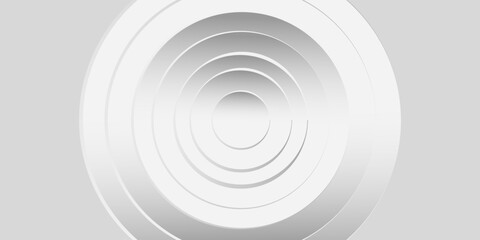 Obraz premium White circles abstract background. Simple and clean. 3D illustration.