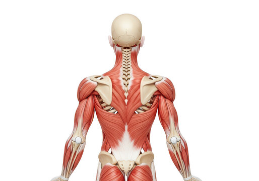 Human muscular system anatomical illustration isolated on transparent background