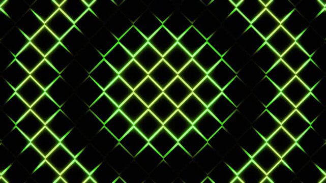 Abstract Cube Pattern Green Glow Visual