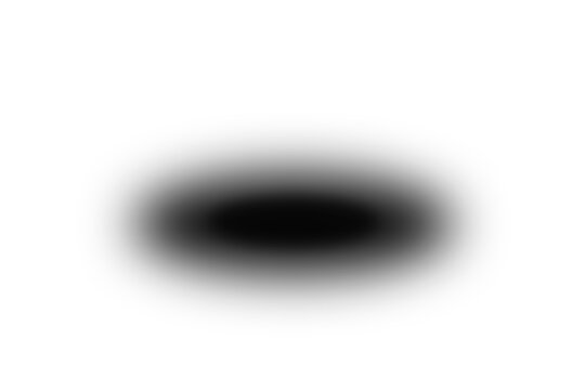 Soft black round drop shadow overlay effect isolated on transparent background. Blurred shadow edges for design, decoration, card, banner, add. PNG shadow effect