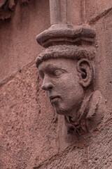 Fototapeta premium elements of architectural decorations of buildings, sculptures and statues. On the streets in Catalonia in public places.