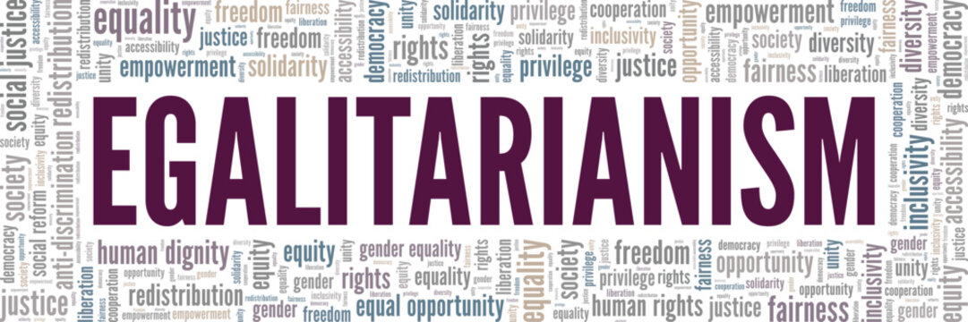 Egalitarianism word cloud conceptual design isolated on white background.