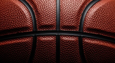 Fototapeta premium Close-Up View of Basketball Surface with Texture and Detail
