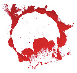 Red dust ring burst frame png transparent background, abstract powder explosion circle for creative advertising design  © Amer
