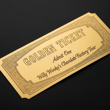 Golden ticket chocolate factory admission.