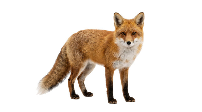 red fox on white background