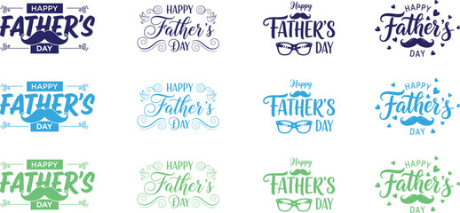 Obraz premium vector illustration of Happy father's day calligraphy elements.