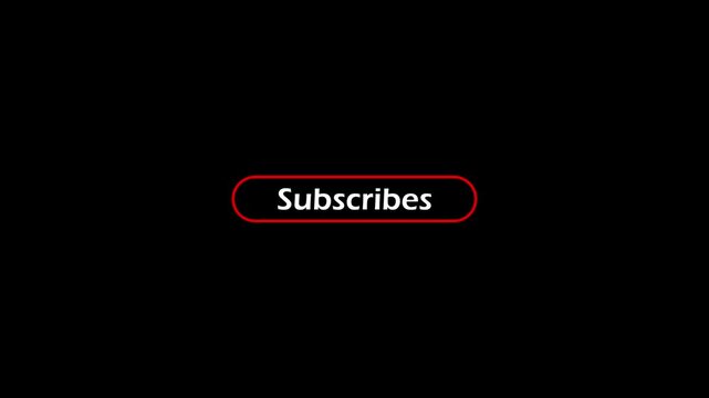 animated subscribe button for youtube videos with transparent background.- Suitable for video blog.