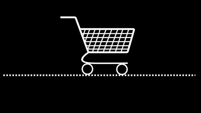 Shopping Cart Icon isolated .Online buying symbol. shopping cart trolley basket. Web store shipping cart. white shopping cart icon on a black background.