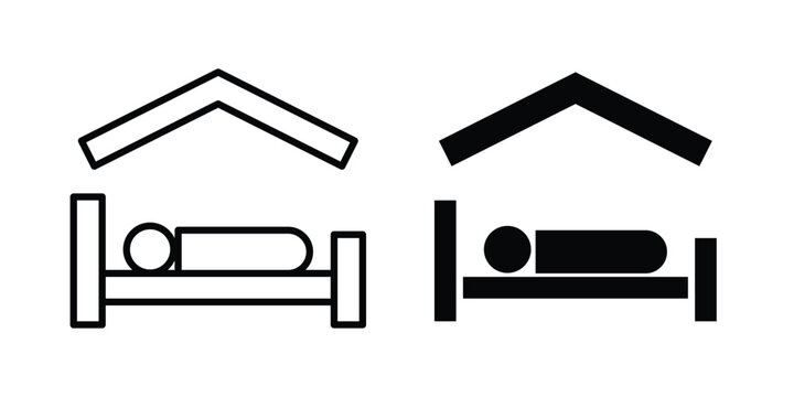 Accomodation icon concept. Thin line symbol. Solid icons