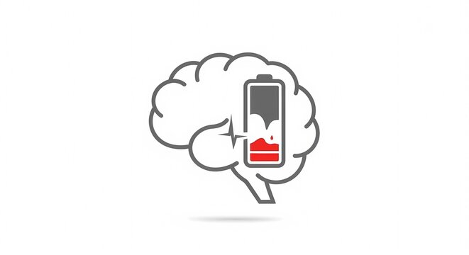 Brain Battery Low Energy Concept Illustration.
