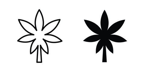 Fototapeta premium Cannabis leaf icon concept. Thin line symbol. Solid icons