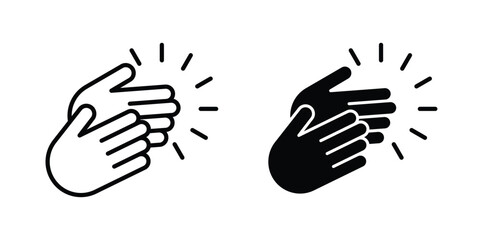 Clapping hands icon concept. Thin line symbol. Solid icons © Win