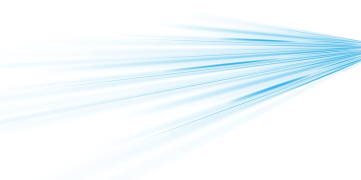 Glowing blue light beams streak diagonally on a transparent background, creating a sense of velocity and high-tech energy. PNG format allows seamless layering.