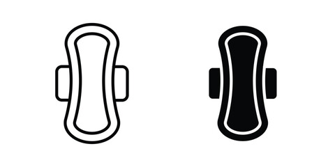 Feminine hygiene pad icon concept. Thin line symbol. Solid icons © Win