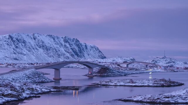 Flakstadbruene Lofoten susnet Time-alspe 