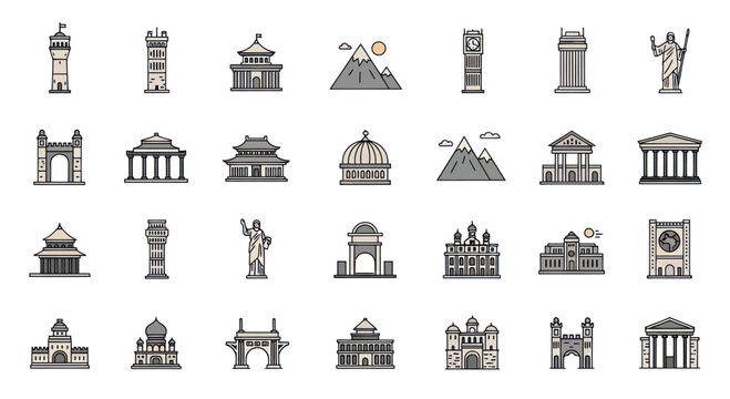 Famous Building Icons Images – Browse 219,594 Stock Photos, Vectors ...