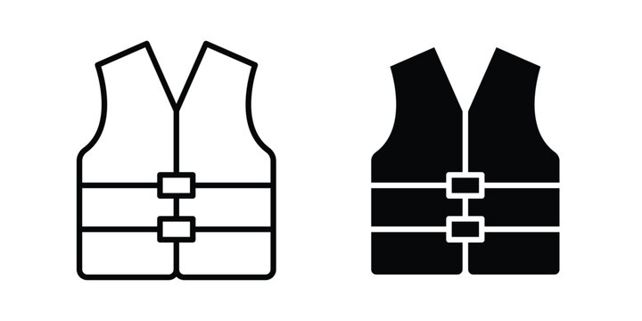 Life jacket icon concept. Thin line symbol. Solid icons