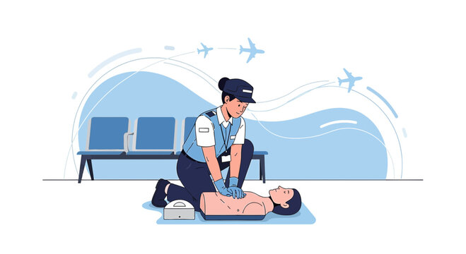 Airport Medical Emergency: CPR Training and Emergency Response by Staff