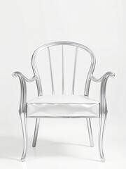 Fototapeta premium silver chair front, PNG format image create white background 
