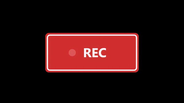 A red recording button with a blinking white light indicates that a video or audio session is currently active.