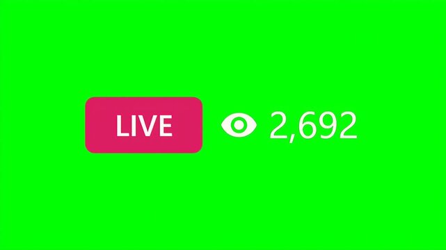 Social media live stream interface showing a red live button and an increasing viewer count with an eye icon