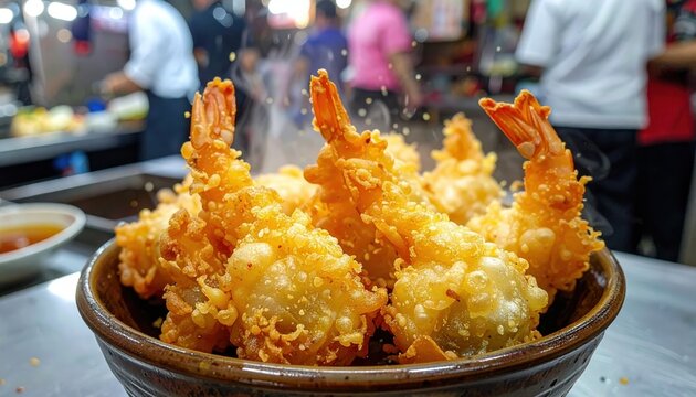 Crispy golden fried wontons filled with minced pork and shrimp piled high and steaming, a delicious Asian appetizer.