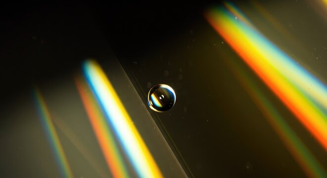 Abstract background featuring intense light refraction and dispersion, creating colorful prism effects and optical distortions, macro, wave, background
