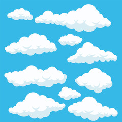 Obraz premium Digital Cloud Icon Set Cloud Symbol Vector Collection