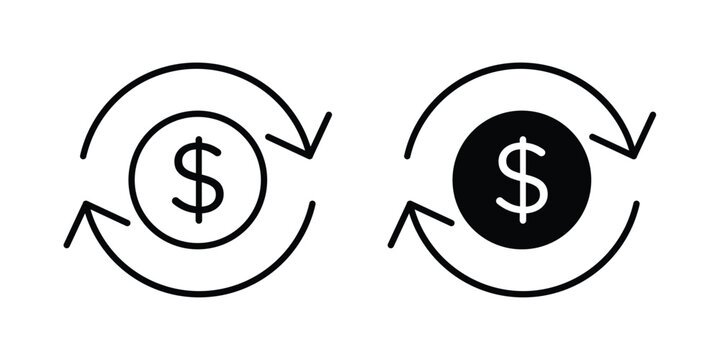 reimbursement icon concept. Thin line symbol. Solid icons