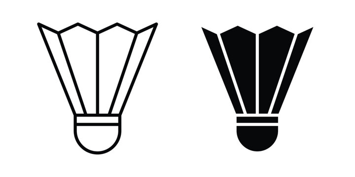 Shuttlecock icon concept. Thin line symbol. Solid icons