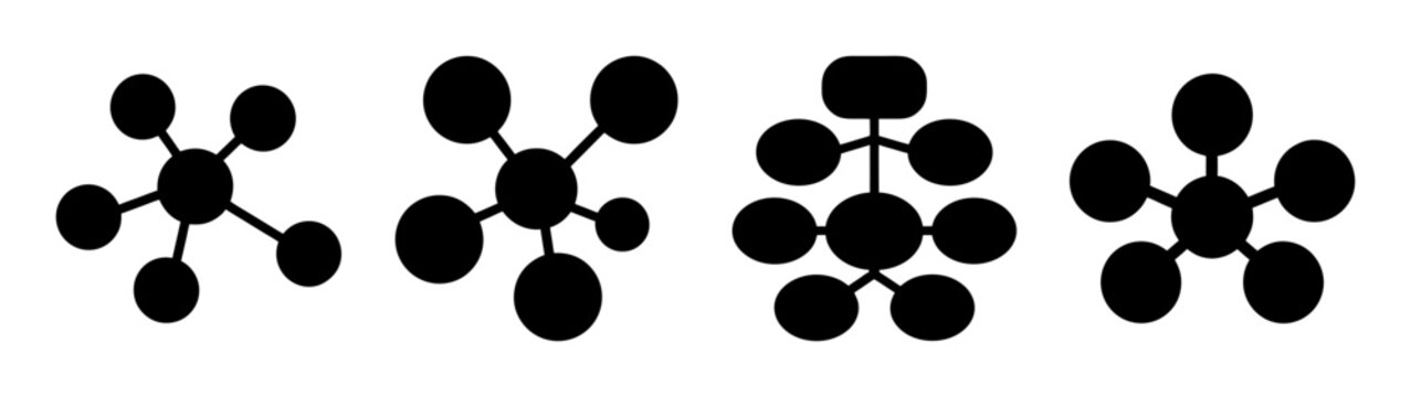 minimalist brain neuron network connection flat design vector illustration