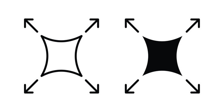 Stretchable fabric icon concept. Thin line symbol. Solid icons
