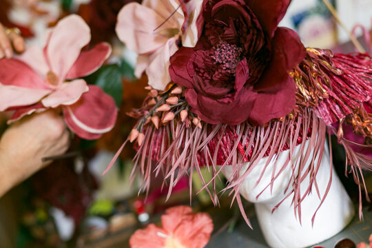 Millinery floral headpiece detail