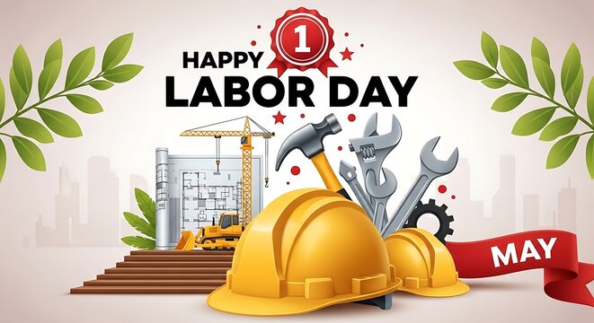 Happy labor day celebrating workers achievements may 1st